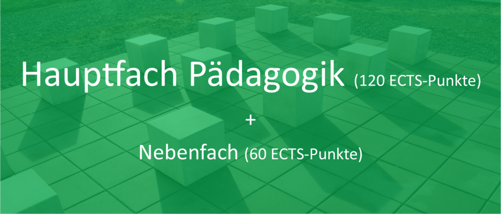 Hauptfach Pädagogik (120 ECTS-Punkte) + Nebenfach (60 ECTS-Punkte)