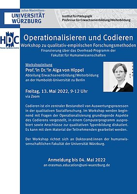 Flyer Workshop Operationalisieren und Codieren